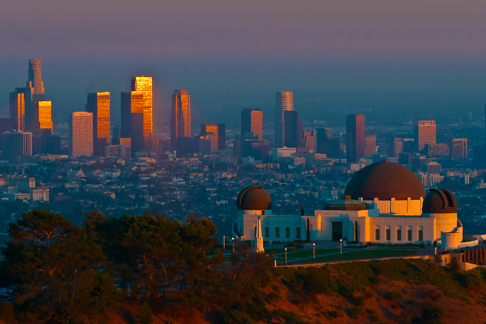 View of Los Angeles in the evening